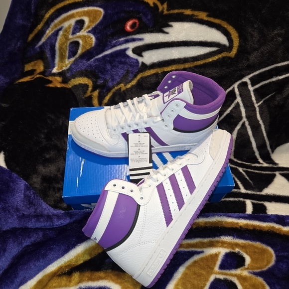 SOLD!! Mens Adidas Top Ten White/Active Purple Size 13 - Picture 9 of 10